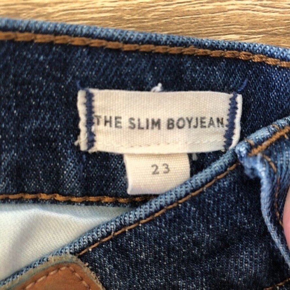 Madewell Slim Boyjean Raw Hem Edition Dark Wash - Picture 4 of 8